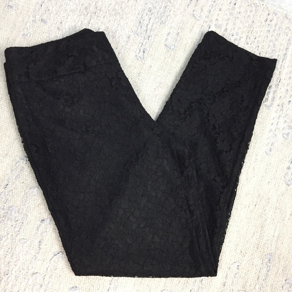 CATO Fully Lined Floral Lace Overlay Dress Pants - Picture 1 of 16